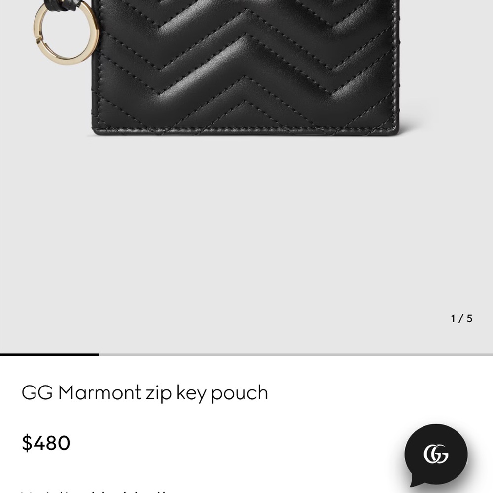 Gucci Black Quilted GG Marmont Key Pouch - Picture 6 of 7